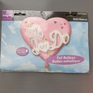 "I Do" 3-D Effect Foil Balloon.